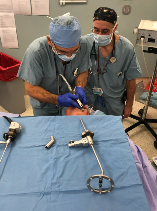 Otorhinolaryngology intubation procedure